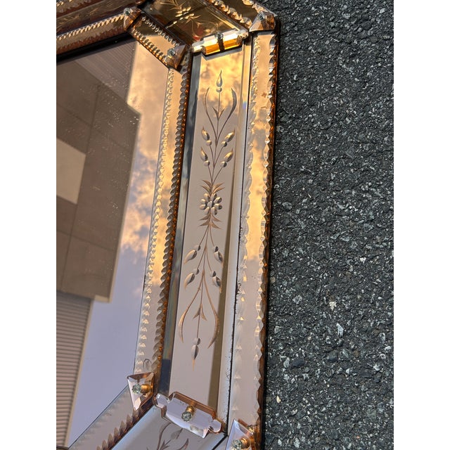 Late 19th Century Late 19th Century Venetian Rectangular Wall Mirror Copper Color For Sale - Image 5 of 6