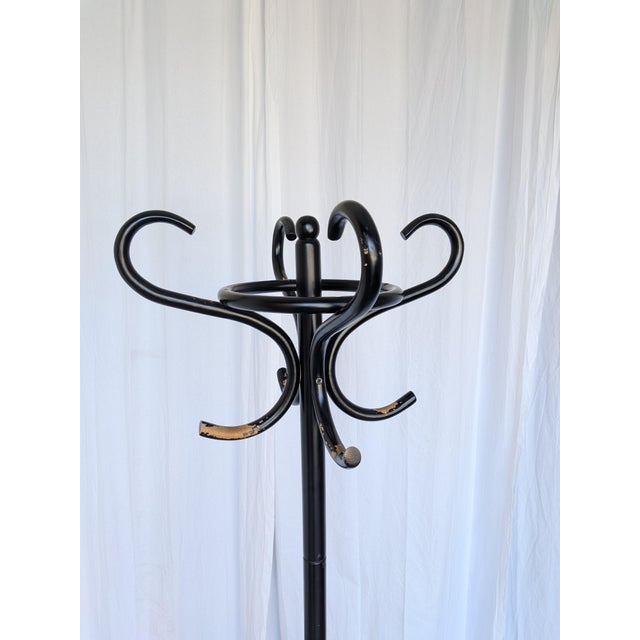 Wood Vintage Black Bentwood Coat Stand, 1970s For Sale - Image 7 of 18