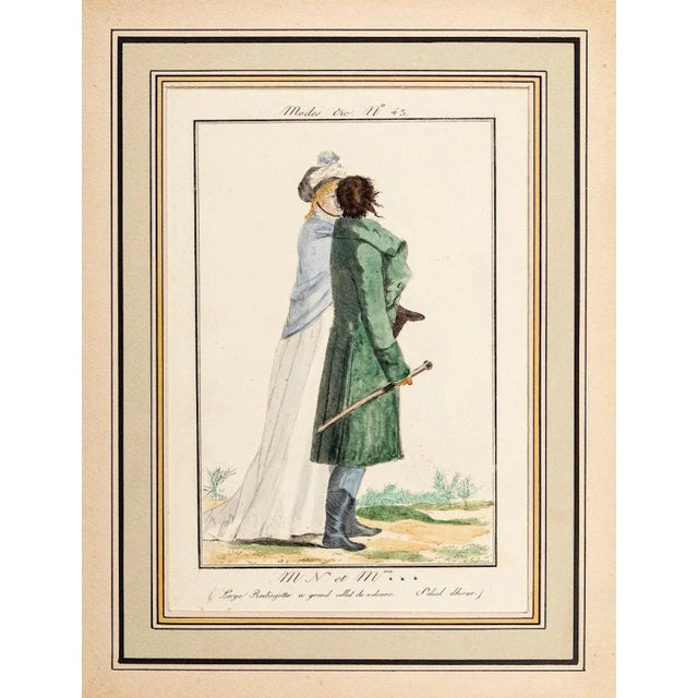 Image dimensions: 16 x 10.5 cm. M. N. Et mme*** is an original watercolored print realized in the first quarter of the...