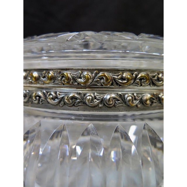 Vintage Large Exquisite Cut Crystal Trinket Box For Sale - Image 9 of 10