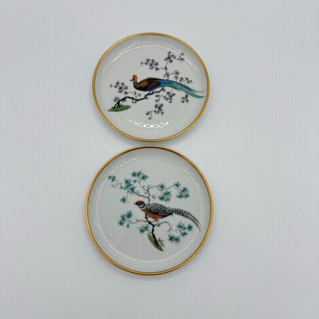 Mid 20th Century Vintage Rosenthal German Porcelain Pheasant Miniature Plates - A Pair For Sale - Image 5 of 5