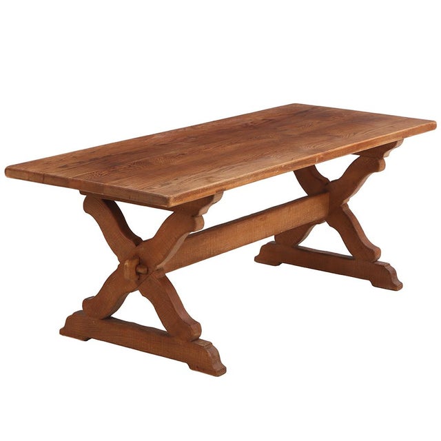 French Country A French Oak Dining Table, C. 1950. For Sale - Image 3 of 7