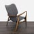 Mid-Century Modern Lounge Chair With Wooden Frame and Grey Upholstery For Sale - Image 4 of 9