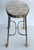 Mid-Century Maison Jansen Side Table Oval Empire Revival Polished Steel, Brass, and Marble from a Palm Beach estate. This...