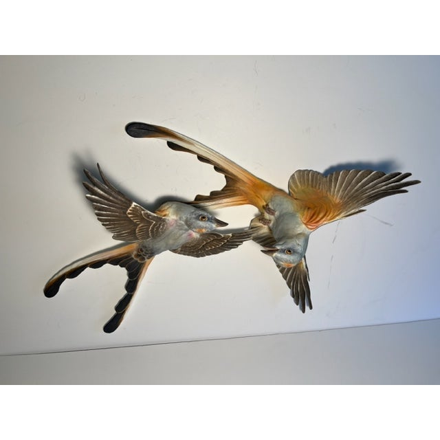 Ceramic Mid 20th Century Dorothy Doughty Scissor Tailed Flycatchers - a Pair For Sale - Image 7 of 16