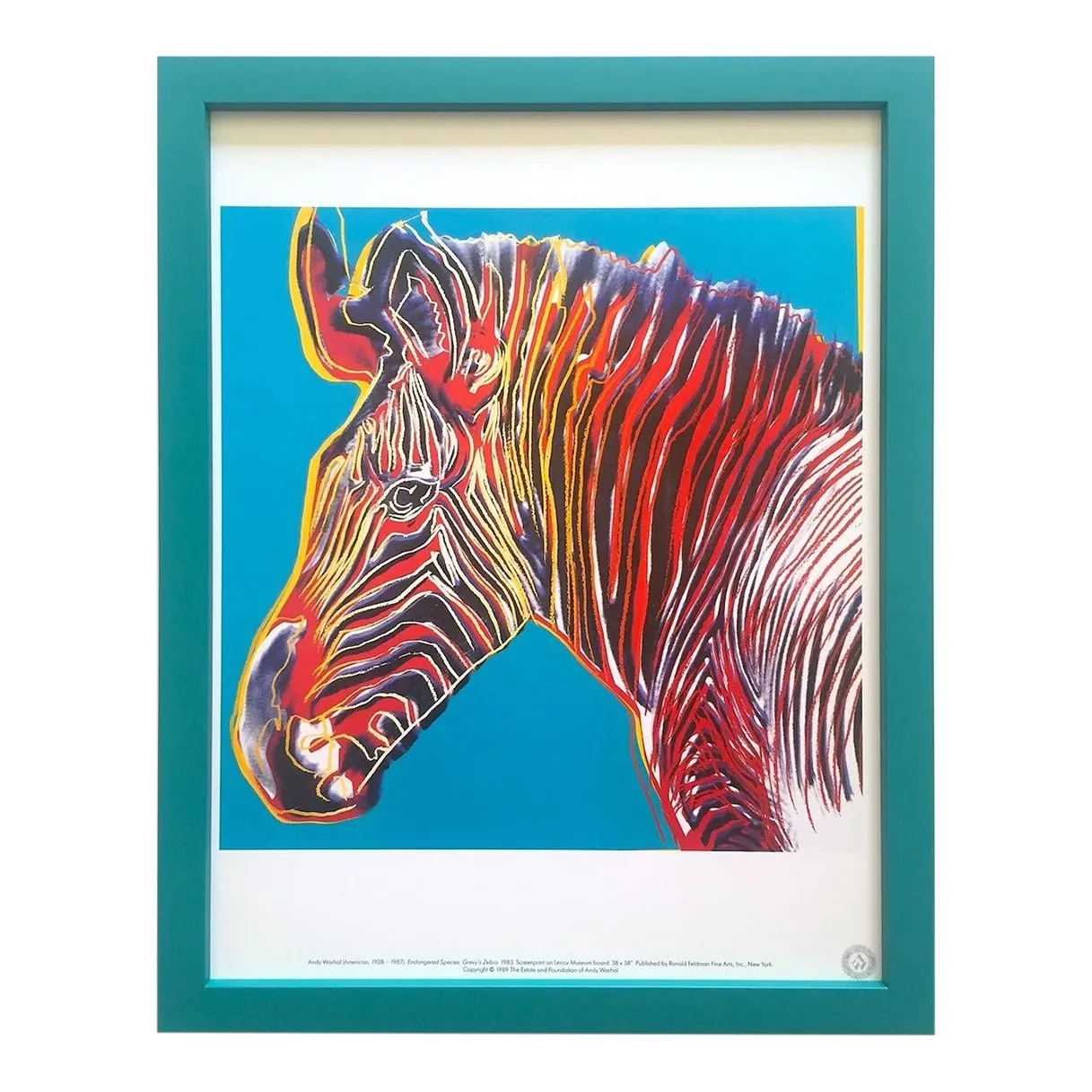 Andy Warhol Estate Vintage 1989 Endangered Species Framed
