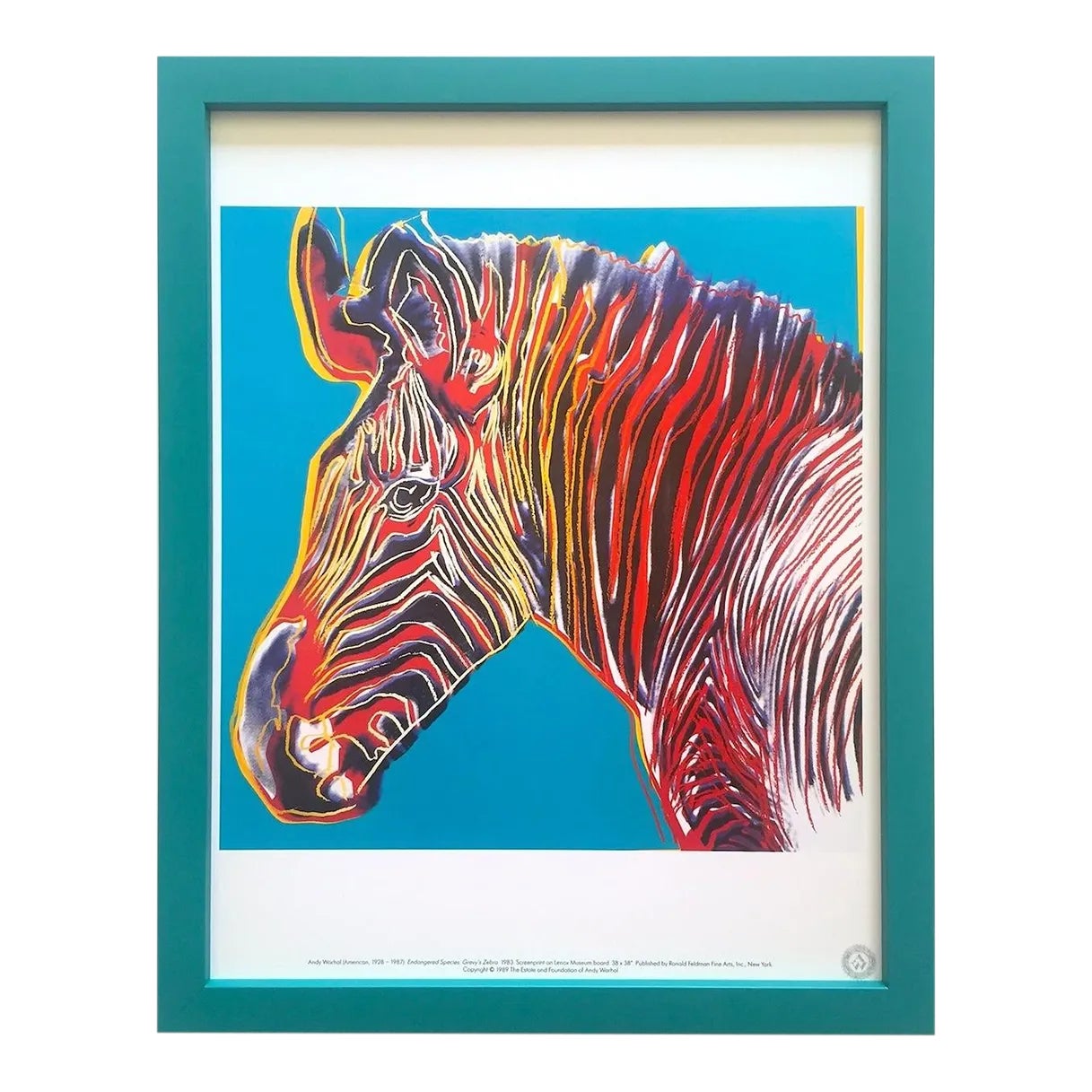Andy Warhol Estate Vintage 1989 Endangered Species Framed