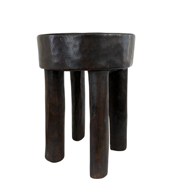 African Vintage Wood Milk Stool Hehe Gogo People Tanzania 14.25 " H For Sale - Image 4 of 10