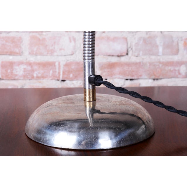 Bauhaus Table Lamp in Chrome-Plated Steel by M. Prokop, Czech, 1930s For Sale - Image 4 of 11