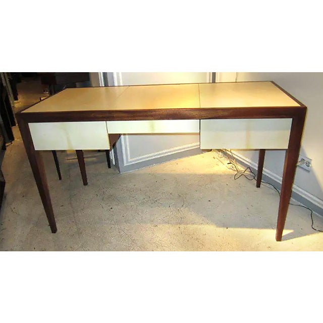 Modern A Bespoke Parchment and Mahogany Writing Desk For Sale - Image 3 of 6
