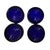 Late 19th Century Antique Set of 4 Sterling Silver Cobalt Blue Glass Salt Cellar 1900 Footed Edwardian Victorian For Sale - Image 5 of 7
