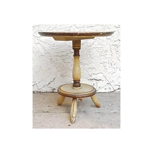 Farmhouse Vintage Italian Hand-Painted Floral Footstool For Sale - Image 3 of 5