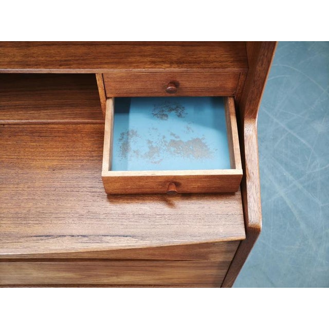 Danish Modern Teak Secretary Writing Desk with Drawers, 1960s For Sale - Image 9 of 18
