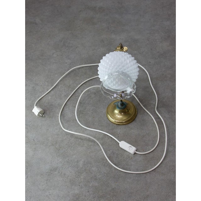 Mid-Century Italian Table Lamp in Brass and Etched Glass For Sale - Image 11 of 12