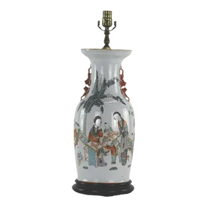 Chinese Late 19th Century Famille Rose Vase Table Lamp