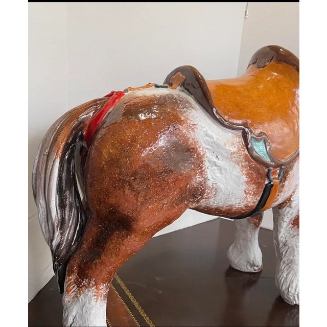 Monumental Hollywood Regency Italian Terracotta Western Horse Figurine - 38 Inches For Sale In Atlanta - Image 6 of 8