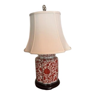 1980s Chinoiserie Porcelain Table Lamp For Sale