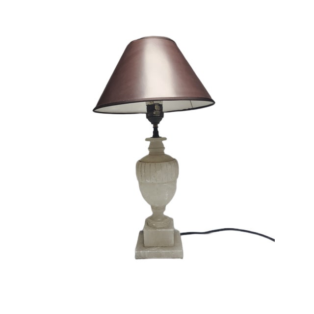 Art Deco Alabaster Bedside Lamp, Belgium, 1950s, in Good conditions. Designed 1950 to 1959 European Plug (up to 250V).The...