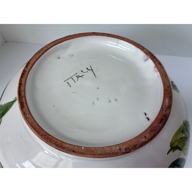 Farmhouse Vintage Hand-Painted Italian Farmhouse Ceramic Pottery Large Soup Tureen | Made in Italy For Sale - Image 3 of 16