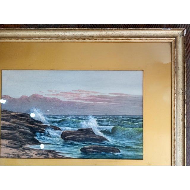 Early 20th Century Early 20th Century Luminist Watercolor Seascape Painting by Charles Grant Davidson For Sale - Image 5 of 15
