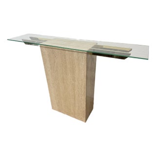 Artedi Travertine Console Table For Sale