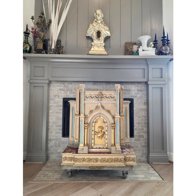 A magnificent French Gothic parcel gilt paint decorated church tabernacle. circa 1810 France, early 19th century, executed...