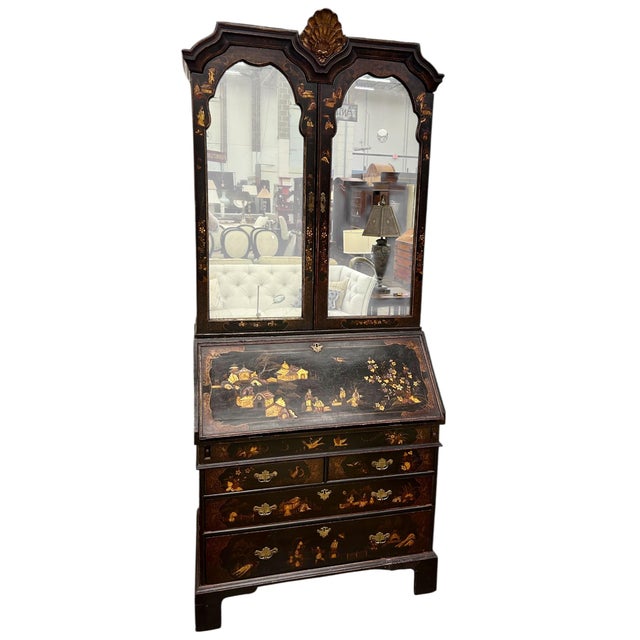 Early 18th Century Queen Anne Japanned Secretary Bookcase, H. 88 in. x W. 38 in. x D. 22.5 in. An early 18th-century Queen...
