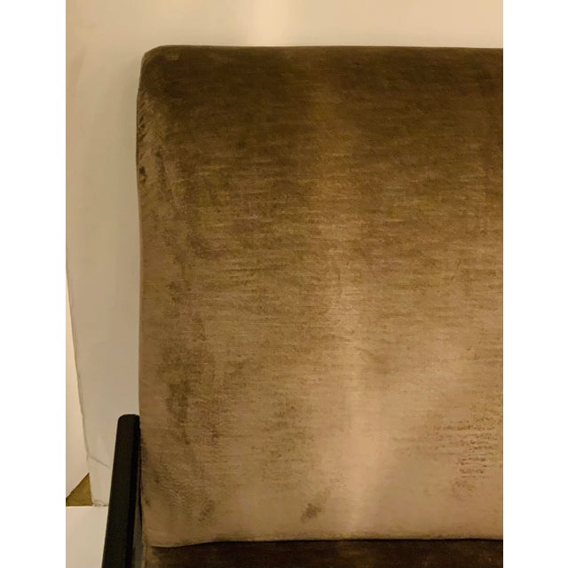 Robert Allen Robert Allen Modern Taupe Velvet Lounge Chair For Sale - Image 4 of 9