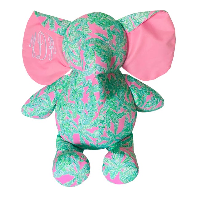 Lilly Pulitzer Baby Elephant Toy/Pillow For Sale