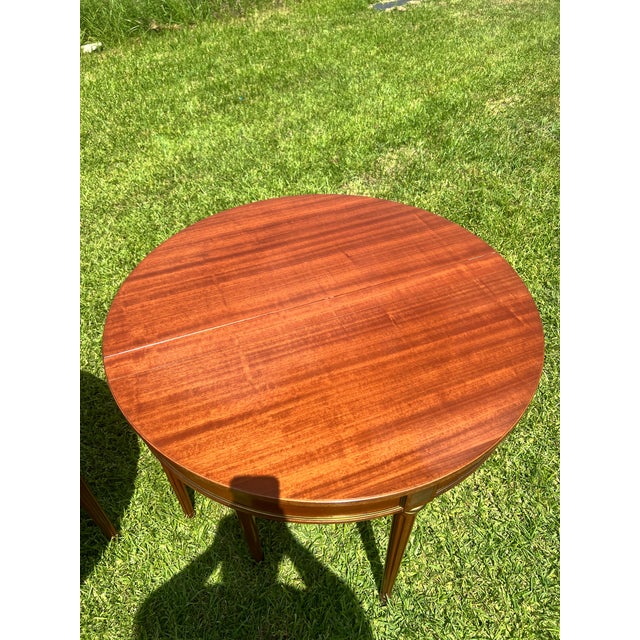 Coffee French 19th Century Louis XVI Pair of Mahogany Demilune Side Tables For Sale - Image 8 of 12