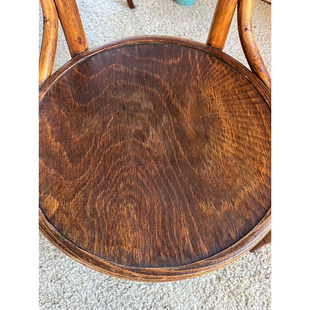 Brown Antique J. & J. Kohn Bentwood No. 14 Vienna Café Chairs - Pair -With Rare Export Label, C. 1900-1914 For Sale - Image 8 of 12