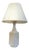 Vintage White Hexagonal Ceramic Geometric Raised Relief Table Lamp For Sale