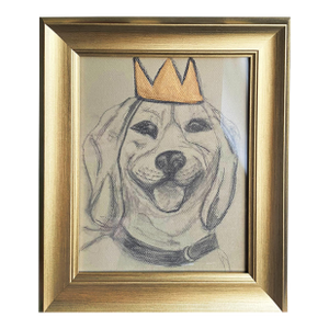 Dog Portrait Drawing Original Art Labrador Sketch Charcoal Dog Illustration Framed by Tatiana Duperault