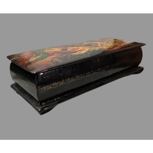 Vintage Hand Painted Russian Lacquer Miniature Keepsake Box Prince Ivan and the Firebird I used google lens to identify...