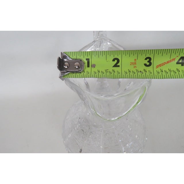 Mid 20th Century Queen Lace Blown Cut Glass Lead Crystal Pitcher Round Bowl Shape Bohemia For Sale - Image 15 of 18