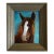 Original Oil Painting Portrait of a Horse in Vintage Frame For Sale