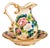 Italian Hand-Painted Rose Ceramic Pitcher & Basin Set With 24k Gold Accents For Sale
