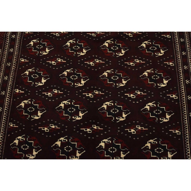 Turkmen Rug 7’7” X 12’7” Red Wool Vintage Tribal Hand-Knotted Oriental Carpet For Sale In Philadelphia - Image 6 of 15