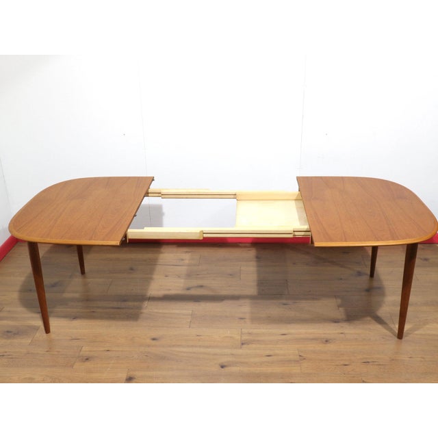 Brown Mid Century Modern in the Style of Skovmand and Anderson Teak Danish Extending Dining Table For Sale - Image 8 of 15