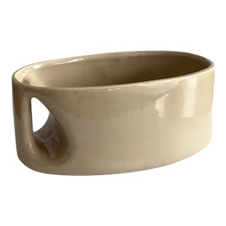 Haeger Beige Ecru Oblong Abstract Vase, Postmodern For Sale