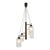 1970s Mid-Century Modern Stilnovo Chandelier With Frosted Textured Glass and Teak Accents For Sale