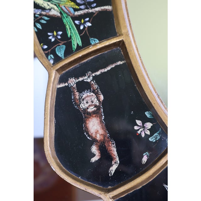 Vintage Robert M. Weiss Peruvian Reverse-Painted Wildlife Mirror For Sale - Image 12 of 18