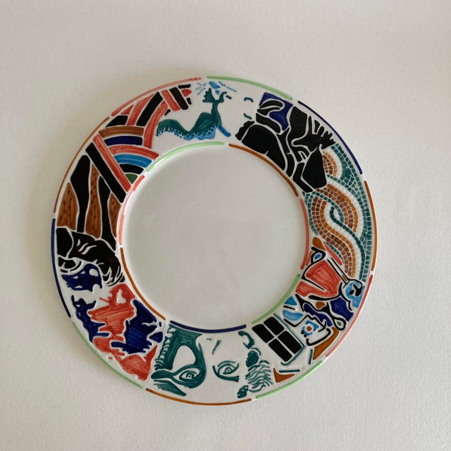 Ceramic 1997 North Carolina Museum of Art Commemorative Ed. Hand Painted Vietri Decorative Plate, Made in Italy Design by Christopher Shuping For Sale - Image 7 of 11