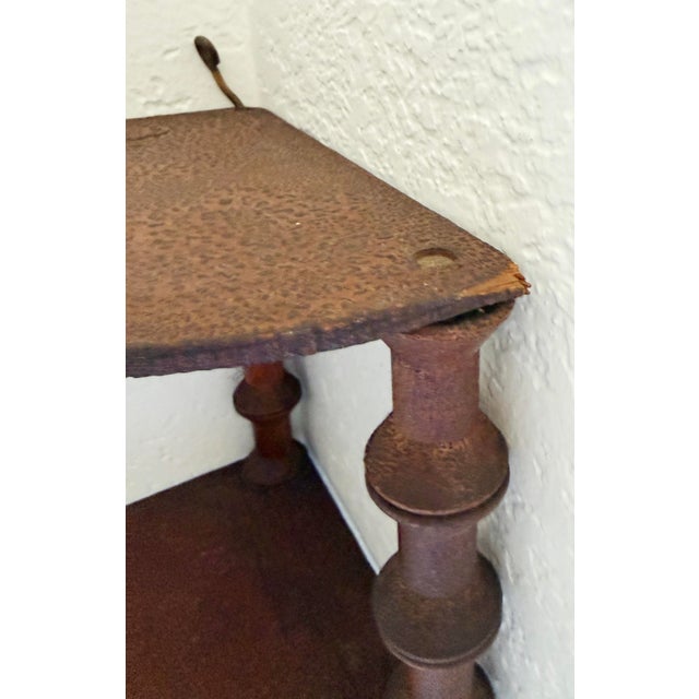 Antique Folk Art Spool Corner Shelf, Early 20th Century For Sale In Sacramento - Image 6 of 13