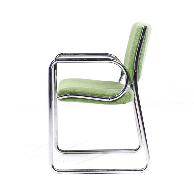 Vecta Group Dallas Mid Century Green and Chrome Chairs - Set of 4 For Sale In Chicago - Image 6 of 11