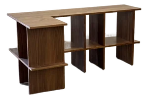 Custom Made Corner Sofa Bookcase in Walnut