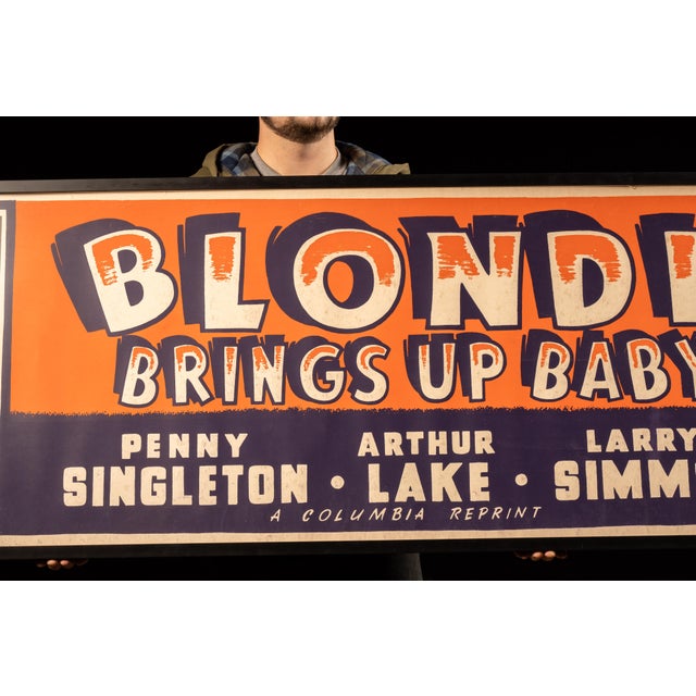 1930s Blondie Brings Up Baby | Framed Original 1939 Movie Poster For Sale - Image 5 of 6