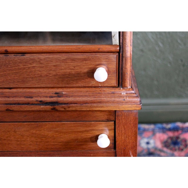Antique Spool Cabinet With Glass Drawers From the Late 1800s For Sale - Image 11 of 14