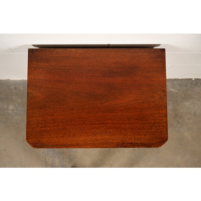 Century Furniture Georgian Carved Mahogany Nightstand or Bedside Table, Circa 1950s For Sale - Image 14 of 17