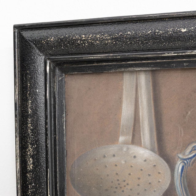 Mid 20th Century Belgium Black Wood Painting For Sale - Image 10 of 15